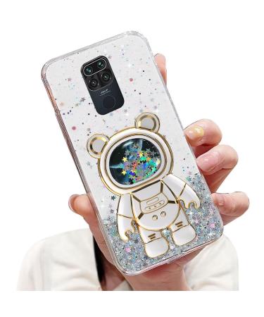 Tivenfezk Nadoli for Xiaomi Redmi Note 9 Treibsand B r Astronaut Hidden Stand Shell caricature glitter astronaut stand soft silicone bling cell phone case transparent protective cover xiaomi redmi note 9 clear