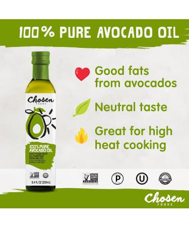 Chosen Foods 100% Pure Avocado Oil - Keto, Paleo, and Kosher - 8.4 fl oz - Buy Online on SooperMarket.com