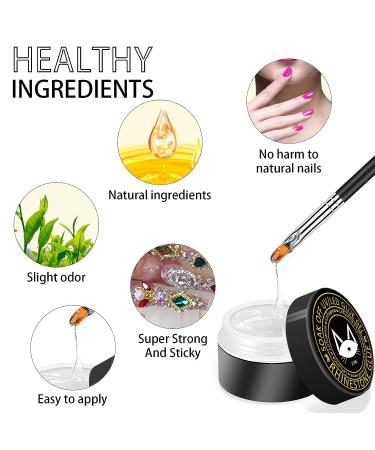 Lofuanna 15ml Rhinestone Glue Gel Kit - Clear Adhesive for Nail Art & Jewelry with Dual-Purpose Brush Pen - 2PCS - Buy Online on SooperMarket.com