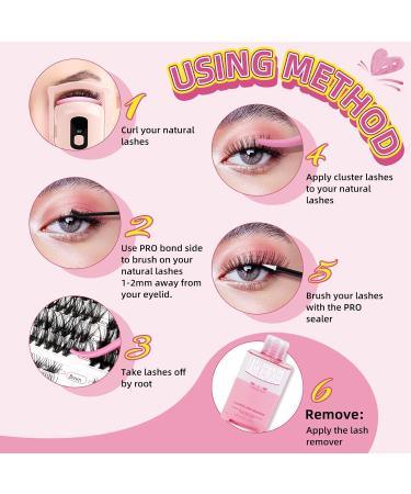 PRO 440 Pcs Cluster Lashes 4 Styles Lash Clusters DIY Eyelash Extension 30D 40D Individual Lashes Thin Band Easy to Apply at home Lashes(4 Styles 8-16mix) 8-16 mix 4 Styles (440 Pcs) - Buy Online on SooperMarket.com