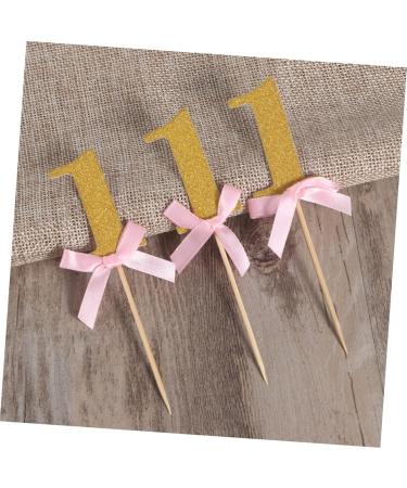 Gadpiparty 10 Pcs First Birthday Wedding Fondant Topper Baby Shower 1st Birthday 1 Year One Year Old Birthday Cake Picks Stick Glitter Cupcake Picks Cakes Cake Topper Insert Card Number - Buy Online on SooperMarket.com