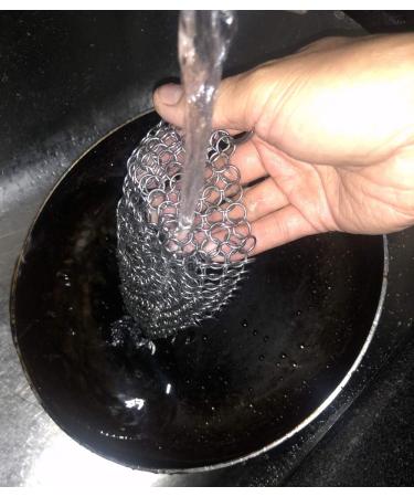 316 Premium Stainless Steel Cast Iron Cleaner & Scrubber - For Skillets, Dutch Ovens, Grill Pans - 8 Inch Hexagon - Buy Online on SooperMarket.com