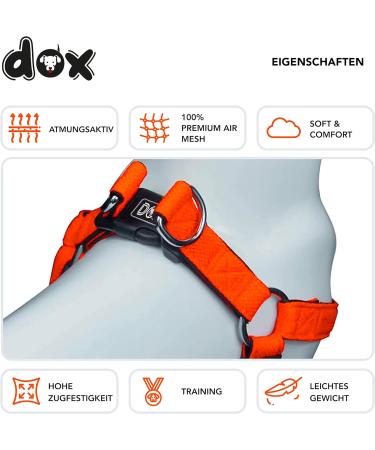 DDOXX Air Mesh Step-In Dog Harness - Adjustable XS Puppy Harness for All Sizes | Comfortable & Breathable (Orange 1.5 x 32-44 cm) - Buy Online on SooperMarket.com