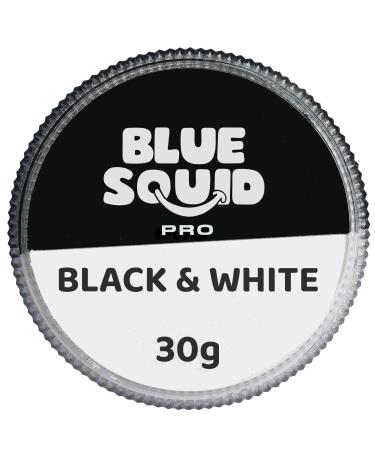 Blue Squid Pro Schminke Face Paint and Bodypaint - Black and White Split (30g) Face and Bodypaint Color for adults children carnival and SFX