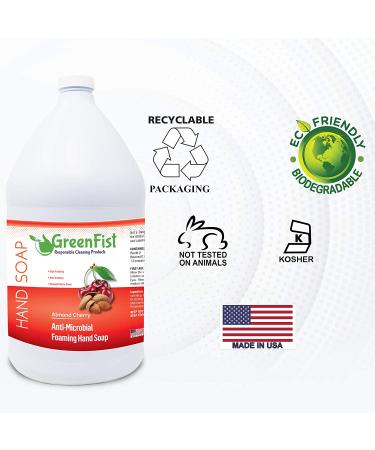 GreenFist Almond Cherry Foaming Hand Soap Refill - 128oz - Made in USA - Buy Online on SooperMarket.com