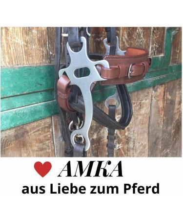 AMKA Hackamore Baroque 3-Ring - Black Leather Noseband | International Shipping Available - Buy Online on SooperMarket.com