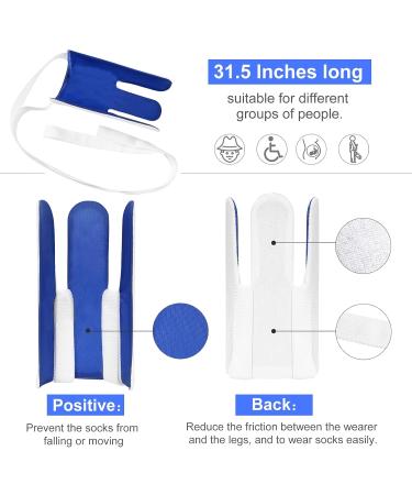 Antdvao Sock Aid Kit- Easy to Put on Take Off Socks Support Stocking Aid Light and Easy to Wear Shoe Horn with Hooks Suitable for Independent Living Aids Help Put on Shoes/Socks/Shirts (Blue) - Buy Online on SooperMarket.com