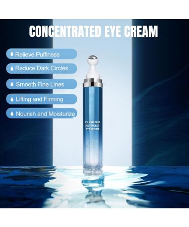 Funnaura Dark Circle Caffeine Eye Cream 360 Roller Puffy Eyes Bags Under Eyes Reduce Wrinkles and Fine Lines - Buy Online on SooperMarket.com