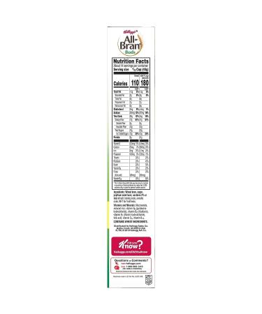 Kelloggs All Bran Buds High Fiber Cereal 22oz Box - Original Flavor with 8 Vitamins and Minerals - Buy Online on SooperMarket.com