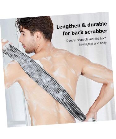 Silicone Body Brush Bath Towel Set - 2Pcs Pull Back Strip Scrubber for Adults | 100x25cm - Buy Online on SooperMarket.com