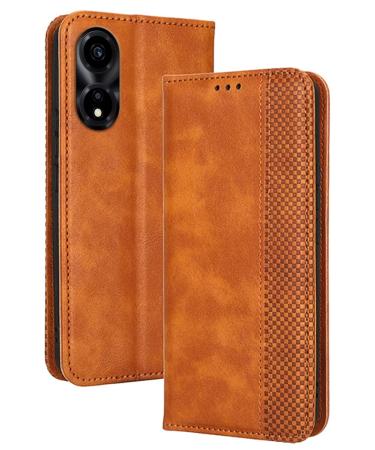RankOne Flip Leather Case Cover for Honor X5 Plus (6.56" Inches) Brown HONOR X5 Plus Brown