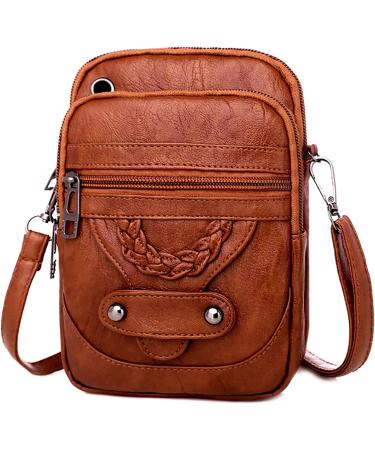 Qwuveds Women's Small Shoulder Bag - Mini Phone Wallet & Messenger Bag - Perfect for Cycling & Kids - Brown - Buy Online on SooperMarket.com