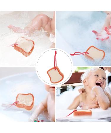 Cartoon Bread Shaped Kids Bath Sponge - Light Yellow 21X7.5CM - Buy Online on SooperMarket.com