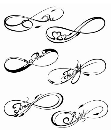 Dopetattoo 6 sheets Temporary Tattoos Infinity Symbols Family Symbol Love for Women Fake tattoos for Neck Arm Face Body