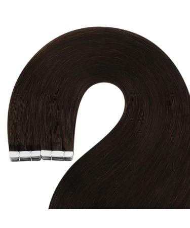 Youngsee Dark Brown Tape-In Extensions | 60 cm Real Hair | Invisible 50g - 20pcs #2 - Buy Online on SooperMarket.com