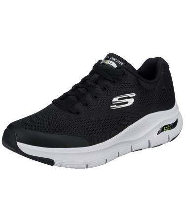 Skechers Women's Arch Fit Infinity Cool Sneaker 43 EU Black Textile Synthetic White Trim