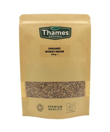 Organic Wheat Grain-Certified Organic Non-GMO Vegan No Additives No Preservatives Resealable Bag by Thames Organic 500g