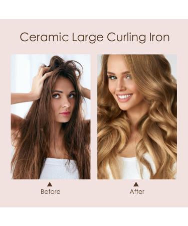 Ten-Tatent 28mm Ceramic Tourmaline Curling Iron | Dual Voltage Curling Wand for Long & Short Hair | Adjustable Heat Settings | White - Buy Online on SooperMarket.com