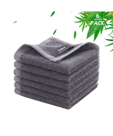 Bamboo Wash Cloths, Jeffsun Makeup Remover Facial Cleansing Cloths, Super Soft and Gentle Face Towel for Delicate Sensitive Skin, Baby Washcloths (10X10 inch - Pack of 6) 10 X 10 Inch - Pack of 6