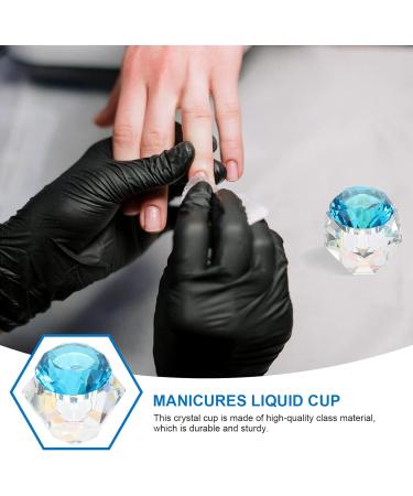 FRCOLOR 3 Pcs Nail Art Crystal Cup Glass Containers with Lids Glass Tumbler Clear Cups Glass Diamond Dappen Dish Crystal Dappen Dish Nail Dappen Dish Manicure White Crystal Vegetable Bowl 5.5x5.5cmx3pcs Bluex3pcs - Buy Online on SooperMarket.com