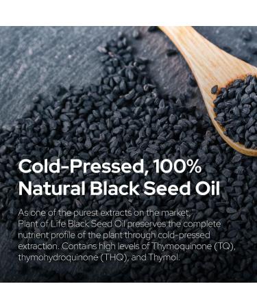 Plant of Life Black Seed Oil - Maximum Strength 3X Thymoquinone Plant-Based Vegan 100% Cold-Pressed Nigella Sativa Cumin Seed Oil (Non-GMO & Pure) - Buy Online on SooperMarket.com