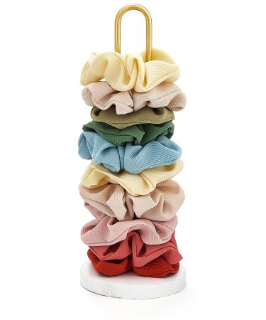 Mkono Scrunchies Holder Stand Hair Accessories Organizer Gold White Metal Scrunchies Tower Hold 25-35 Scrunchies Modern Vertical Hair Tie Organizer Jewelry Scrunchy Holder for Girls  White white and gold