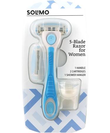 Solimo 5-Blade MotionSphere Razor Set for Men and Women | Dual Lubrication, Precision Beard Trimmer, Shower Hanger | Includes 2 Cartridges - Buy Online on SooperMarket.com