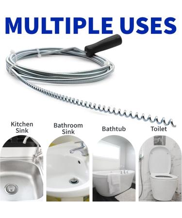 Professional Slow Drain Cleaner & Clog Remover - 10-Foot Metal Snake for Hair Food & Debris Removal - Best Plumber Tools for International Shipping - Buy Online on SooperMarket.com