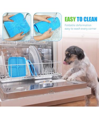Licky Mats Slow Feeder for Dogs Premium Lick Pad with Suction Cups for Dog Anxiety Relief Slow Feeder Dog Bowls Bathing Grooming and Training 2 Pack (Blue Green) - Buy Online on SooperMarket.com