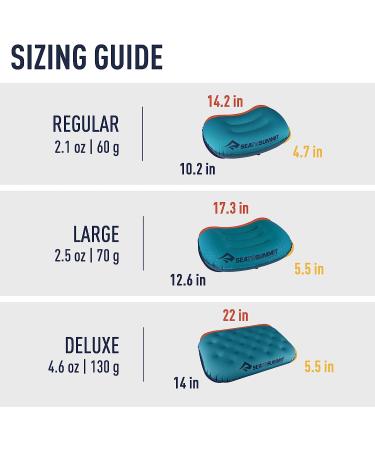 Sea to Summit Aeros Ultralight Inflatable Camping and Travel Pillow - Aqua Regular (14.2 x 10.2) - Buy Online on SooperMarket.com