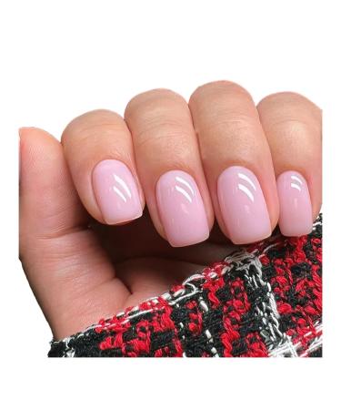 Tainrunse Square Fake Nails Natural-Looking Seamless Cuticle Lines Gentle on Nail Beds Fake Nail Lady Supplypress on Nails Women Gift DIY Nail Art Supplies Pink