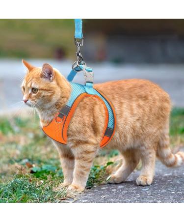 Escape-Proof Cat Harness and Leash Set - Reflective Vest for Small Cats | XXS Orange - Buy Online on SooperMarket.com