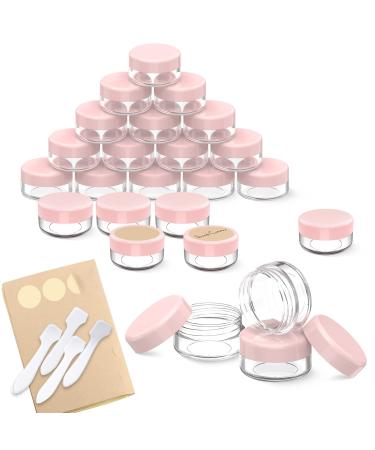 24 pcs jars PAMIYO 10ml empty jar clear jar cream jar empty with start page (pink) 10ml pink