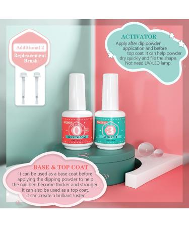 Buy Dip Powder Liquid Set - 2 in 1 Base & Top Coat + Activator for DIY Nail Art & French Manicure - International Shipping Available - Buy Online on SooperMarket.com