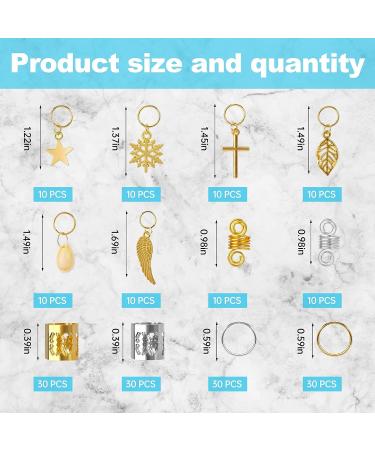 200 PCS Loc Hair Jewelry: Braids & Dreadlock Accessories - Aluminum Beads, Metal Cuffs, Rings, Clips, Coils, Shells - Hair Charms for Women - Buy Online on SooperMarket.com