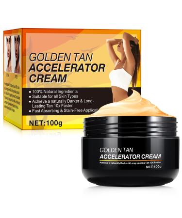 Frovetani browning accelerator cream 100g long-lasting quick tanning cream effective in sunbents and outdoors natural tan through natural ingredients for dark skin tone 100 g (1 Pack)