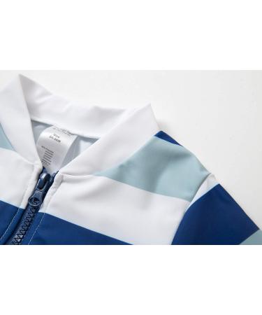 Baby Boys Sunsuit UPF 50+ Sun Protection One Piece Swimwear Set with Sun Hat (Blue Stripe 18-24 Months) - Buy Online on SooperMarket.com