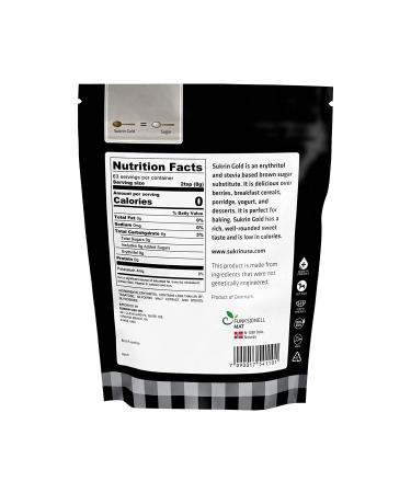 Sukrin Gold - Natural Brown 1:1 Sugar Substitute with Erythritol and Stevia | Zero Calorie Sweetener for Keto and Low Carb Diets | Non-GMO Vegetarian Baking - 1.1lb Bag - Buy Online on SooperMarket.com
