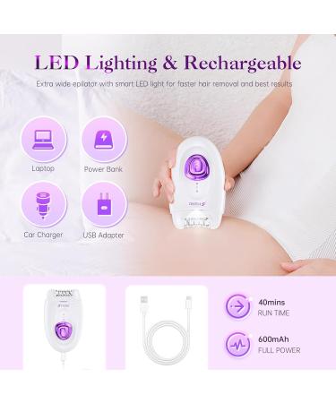 Epilator for Women Epilator for Women Legs Pluxy Hair Removal for Face Electric Shaver & Epilator Face Epilator for Women 2 in 1 Body Trimmer Razor with LED Light for Underarms Legs Arms Bikini Ep1128-6 - Buy Online on SooperMarket.com