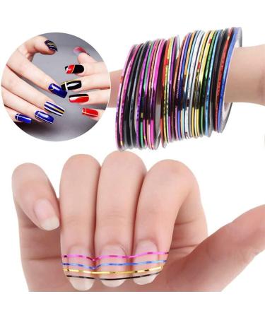 Nail Pen Designer Stamp Nail Art Tool with 15pcs Nail Painting Brushes Nail Dotting Tool Nail Foil Manicure Tape Color Rhinestones for Nails - Buy Online on SooperMarket.com