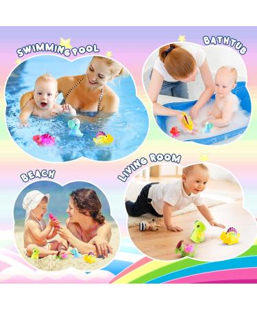 EUCOCO Dinosaur Bath Toys for 1-5 Year Old Boys and Girls - Light Up Toddler Bath Toys - Perfect Birthday Gifts for Kids - Colorful and Fun - Buy Online on SooperMarket.com