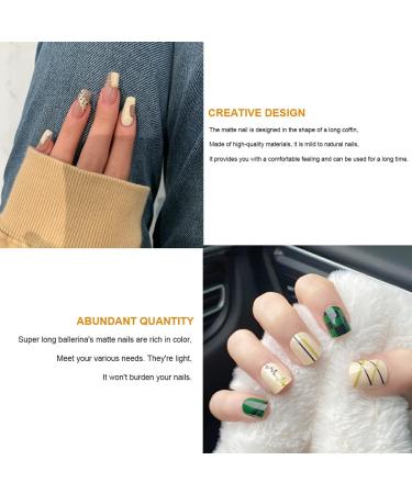 Dajidafu 1 Set French Tip Press on Nails Tips Matte Adhesive Tabs Full Cover Frosted Solid Colors Fingernails Art Decals Gifts Type 4 - Buy Online on SooperMarket.com