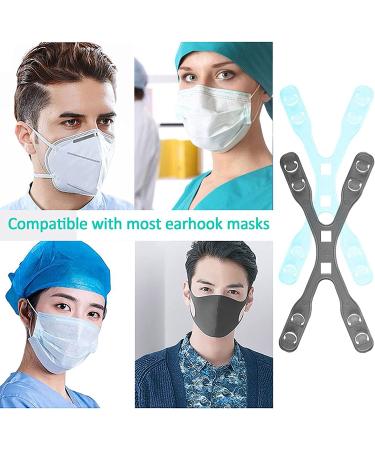 Adjustable Mask Extender Strap - Relieve Ear Pain & Pressure - Anti-Drop Lanyard - Face Mask Holder Hook - Transparent White/Blue/Pink/Black - Buy Online on SooperMarket.com