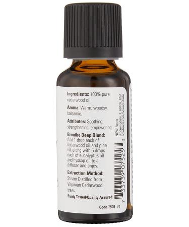 Now Foods Cedarwood Essential Oil 1 fl oz - Pure Aromatherapy - Buy Online on SooperMarket.com