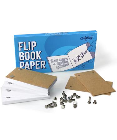 Blank Flip Book Paper with Holes - 240 Sheets (480 Pages) Flipbook Animation Paper : Works with Flip Book Kit Light Pads : for Drawing, Sketching Supplies/Comic Book Kit - Drawing Paper Animation Kit