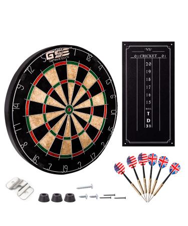 18" Regulation Size Steel Tip Dartboard Game Set. Excellent Bristle/Sisal, Baseball, Bullseye, Dart Board Game Set for Adults&Kids(Several Styles Available) Pro Bristle Dartboard with Scoreboard