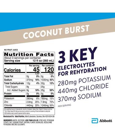 Pedialyte Coconut Burst Electrolyte Hydration Drink - 4 Bottles, 1L Each - Buy Online on SooperMarket.com