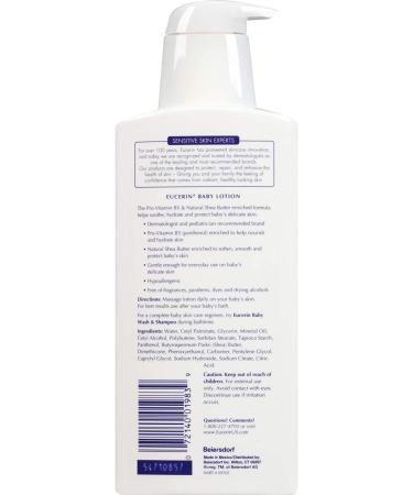 Eucerin Baby Lotion Fragrance Free 13.5 oz | Gentle Moisturizer for Sensitive Skin - Buy Online on SooperMarket.com