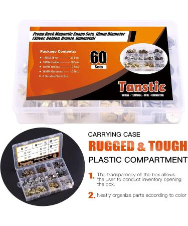 Tanstic 60 Sets 18mm 4 Color Magnetic Button Clasps Snaps for Sewing, Crafts, Purses, Bags, Clothes - Buy Online on SooperMarket.com