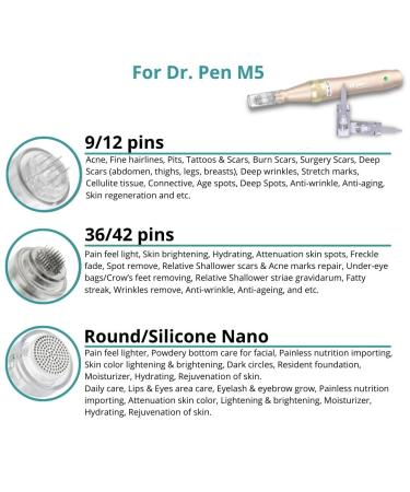 Dr. Pen Ultima M5 Professional Kit - Multi-function Wireless Derma Beauty Pen - Skin Care Tool Kit - 12pins & 36pins & Round Nano Cartridges - Buy Online on SooperMarket.com